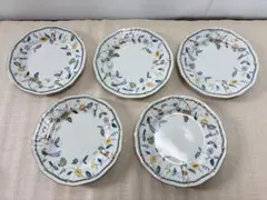 ナルミ 花柄プレート16cm 5枚セット 小鳥