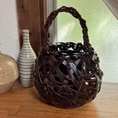 銅製の花瓶　高岡銅器　銘あり「天龍」しおり付き　紙箱入り　籠目編み 銅製の花瓶 高岡銅器 銘あり「天龍」しおり付き 紙箱入り 籠目編み