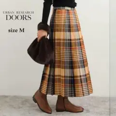 URBAN RESEARCH DOORS カラーチェックプリーツロングスカート