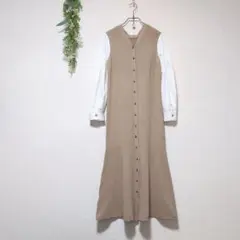 LB.03 ナノユニバース 2way リブニット ドッキングワンピース マキシ丈