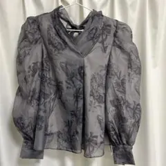 snidel 花柄シースルーリボン付きブラウス タグ付き