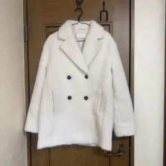 ZARA ホワイト ファジーコート XS