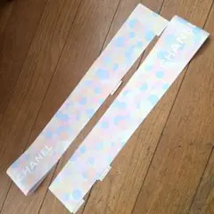 CHANEL カラフル水玉幅広ラッピングリボン　2本