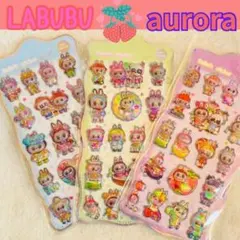 LABUBU 　ラブブ　ステッカー 3シートセット　オーロラ