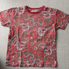 EVISU エヴィス 蛇柄 総柄 Tシャツ レッド 38