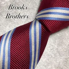 良品　ブルックスブラザーズ　ネクタイ　レジメンタル　ストライプ　米国製　レッド