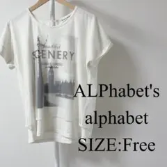 【美品】 ALPhabet's alphabet レディース 半袖 Tシャツ 白のサムネイル