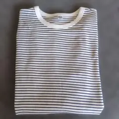 ユニクロ　ソフトリブボーダークルーネックT　レディースМサイズ