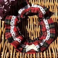 猫ちゃんザビエル首輪　赤いチェック