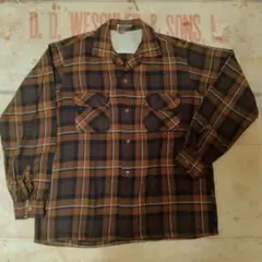 60s vintage ウールシャツ　渋配色　シャドー オンブレ