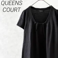 QUEENS COURT ニット チュニック 半袖 クルーネック シンプル 薄手のサムネイル
