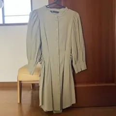 ZARA シャツワンピース ライトグリーン