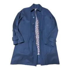 ポールスミス　Paul Smith ブラック ステンカラーコート フラワー裏地付