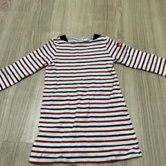 ミキハウス 長袖ストライプワンピース