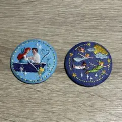ディズニー 刺繍缶バッジ付き biscuit ピーターパン アリエル