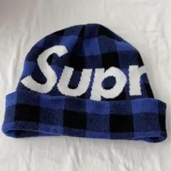 Supreme チェック柄 ニット帽