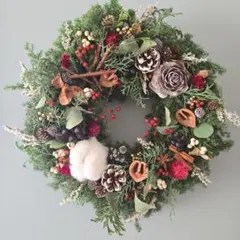ゲリラSALE❗★森の中のラグジュアリーX'mas　リース★大きめ35cm以上