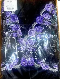 ディノス スリップ ブラック 花柄刺繍 100-75のサムネイル