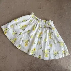 《プティマイン》花柄スカート　黄色　イエロー　110cm