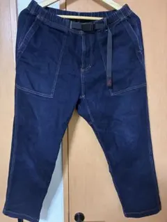 GRAMICCIネイビー デニムパンツ ウエストゴム ベルト付き