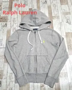 ポロラルフローレン パーカー S グレー イエローポニー フルジップ