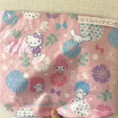 サンリオくじ　ミニバッグピンク　集合柄