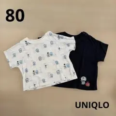 ユニクロ　ドラえもん 半袖Tシャツ 80 2枚セットのサムネイル