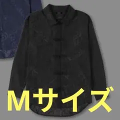 Avail　チャイナボタンシャツ　黒　Mのサムネイル