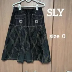 SLY チェックプリーツスカート スライ 緑 スライジーンズ