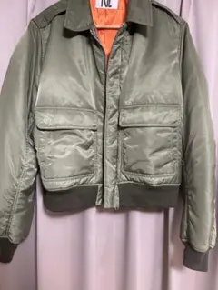 オリーブグリーン MA-1ジャケット サイズ42 短丈