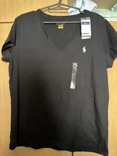 ポロラルフローレン黒 Vネック Tシャツ L
