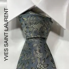 TG3304 YVES SAINT LAURENT ボタニカル シルク ネクタイ