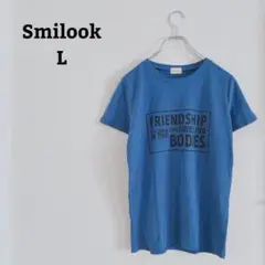 スマイルック　Tシャツ　プリント　カジュアル　綿混　ストレッチ　半袖　Ｌ