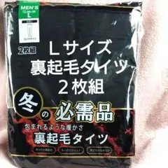 ①メンズ　紳士　あったか裏起毛　Ｌサイズ　前閉じロングタイツ　２枚組　サイズＬ