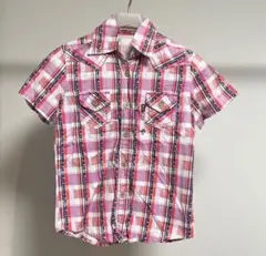 チェック柄 Tシャツ　ブルームーンブルー　ハワイのサムネイル