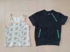 男の子　80　ムージョンジョン　半袖　トップス、しまむら　タンクトップ　セットのサムネイル