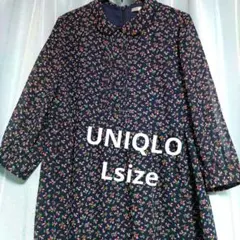 UNIQLO　小花柄ネイビーワンピース　チュニック　Lsize