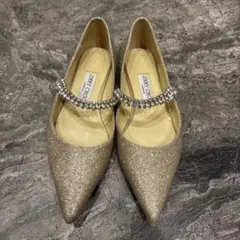 JIMMY CHOO グリッター フラットシューズ ビジューのサムネイル