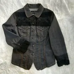 ghmirai様専用⁄INGEBORG 黒レース使い薄手デニムジャケット