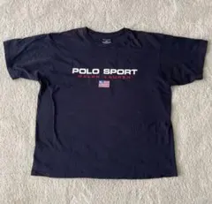 USA製 90s ポロ スポーツ センターロゴ Tシャツ ネイビーのサムネイル