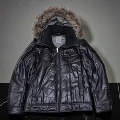 00s archive leather down jacket far y2k