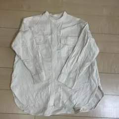 アイボリー　ノーカラーシャツ　ジャケットのサムネイル