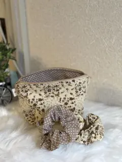 ハンドメイド ポーチ ＆ シュシュ 3点セット