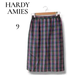 HARDY AMIES ウールスカート チェック　タイトスカート M 7-762のサムネイル