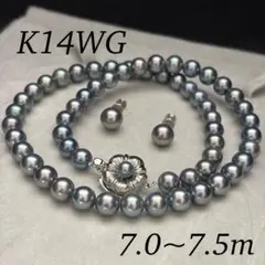 イヤリングセット✨️ あこや真珠 パール ネックレス 約7~7.5mm K14WG