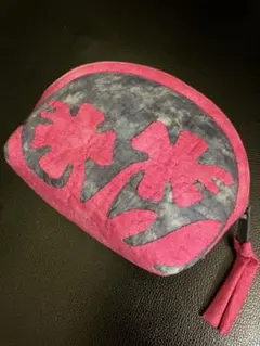 Southern Forest ポーチ ハワイアンキルト バッグ デニムブルー