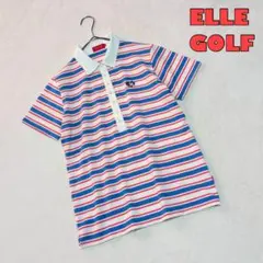 【ELLE GOLF】半袖ポロシャツ 赤青白 ボーダー サイズ11 ゴルフのサムネイル