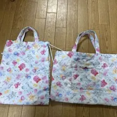 花柄と星柄のトートバッグ2点セット