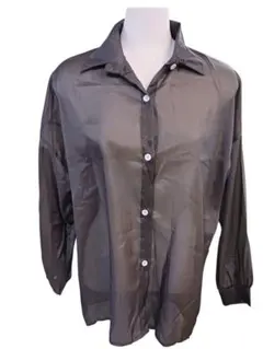 シースルー グレー シャツ 長袖