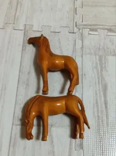 馬の置物　2体セット　茶色　馬　インテリア
